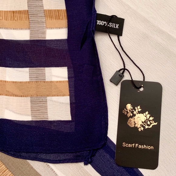 SILK SCARF LUXURY STYLE STOLES WOMEN HEADBAND - Picture 3 of 7